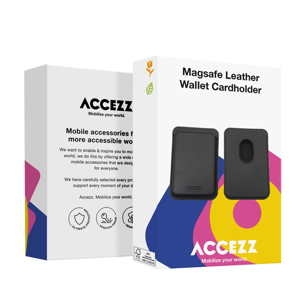 Accezz Accezz Leather Cardholder MagSafe - Kaarthouder met MagSafe - Onyx Telefoonhoesje Zwart