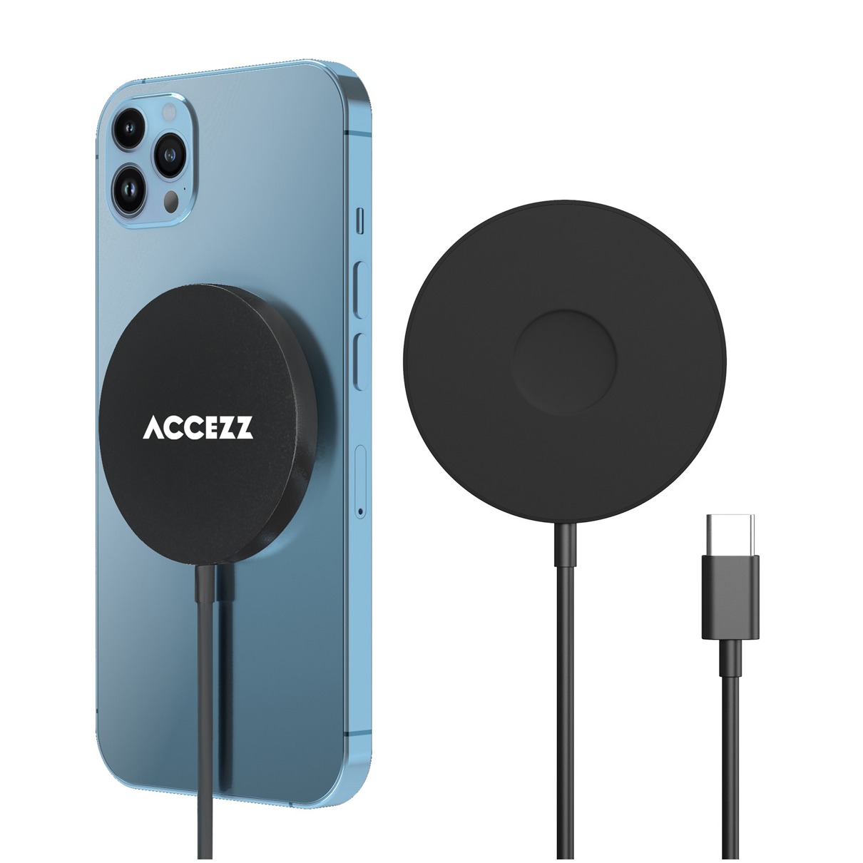 Accezz Wireless MagSafe Charger USB-C - 1 meter Oplader Zwart