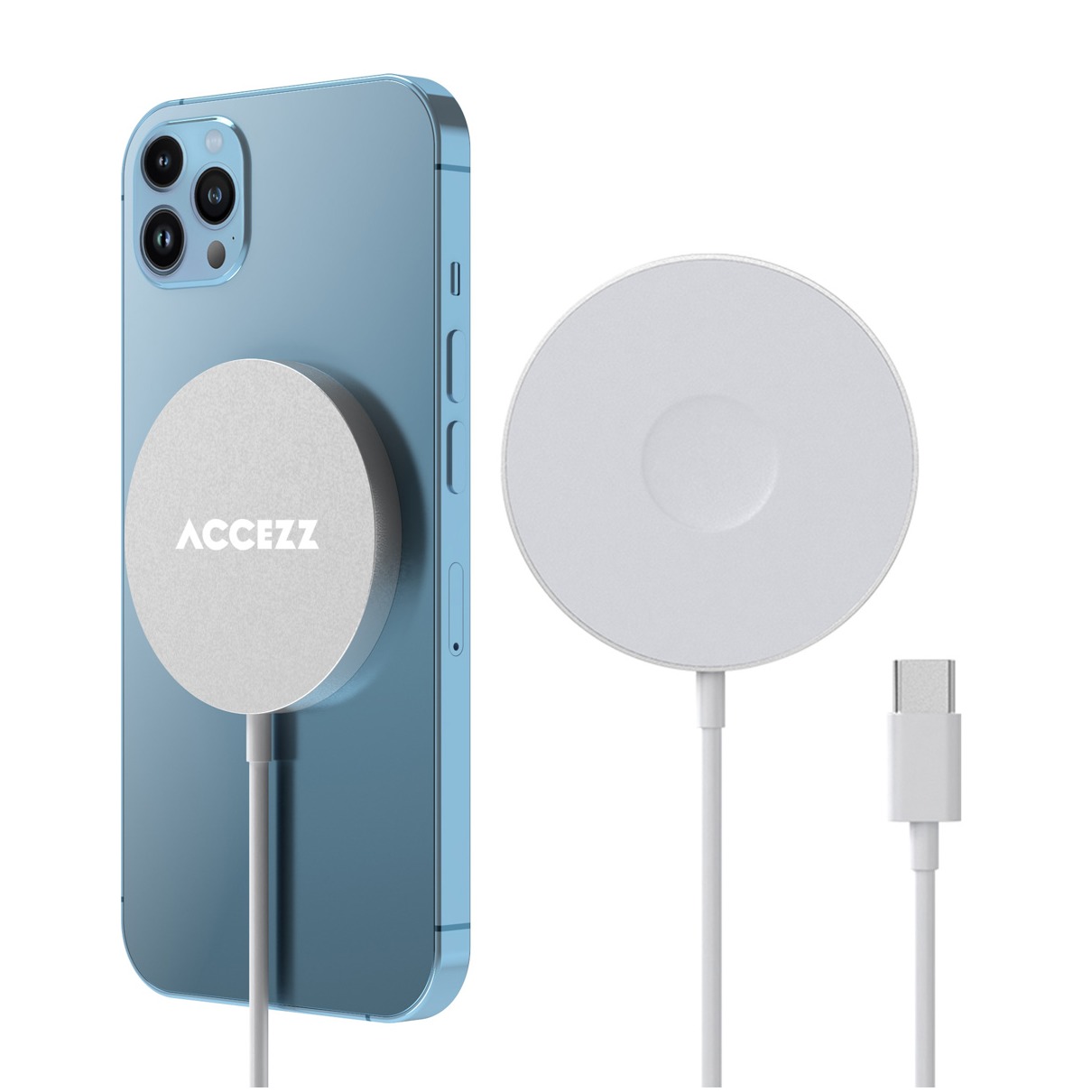 Accezz Wireless MagSafe Charger USB-C - 1 meter Oplader Wit