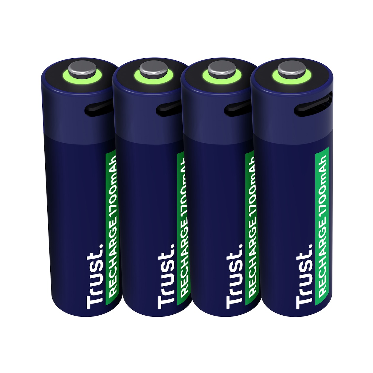 Trust Via USB-C oplaadbare AA-batterijen (4 stuks) Batterij Blauw