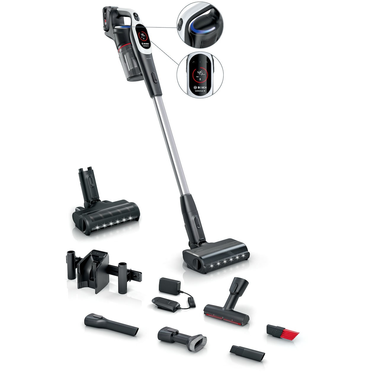 Bosch BXS931WQC Unlimited 9 Steelstofzuiger zonder zak Wit