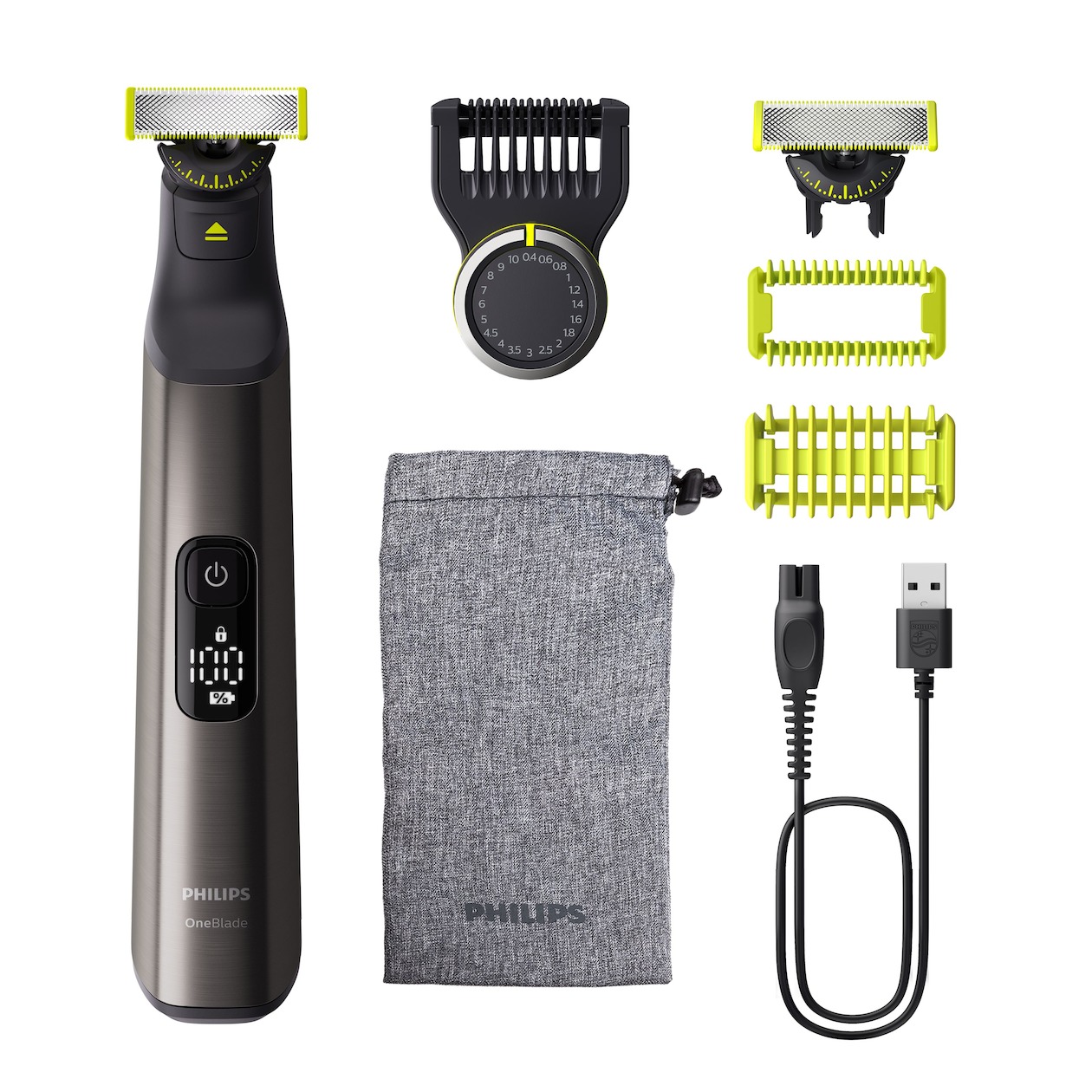 Philips QP6552/15 OneBlade Pro 360 Baardtrimmer Grijs