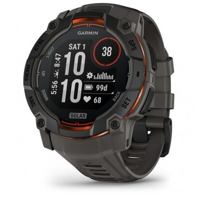 Garmin Instinct 3,50mm,Solar,Black Bezel with Charcoal Band Smartwatch Zwart