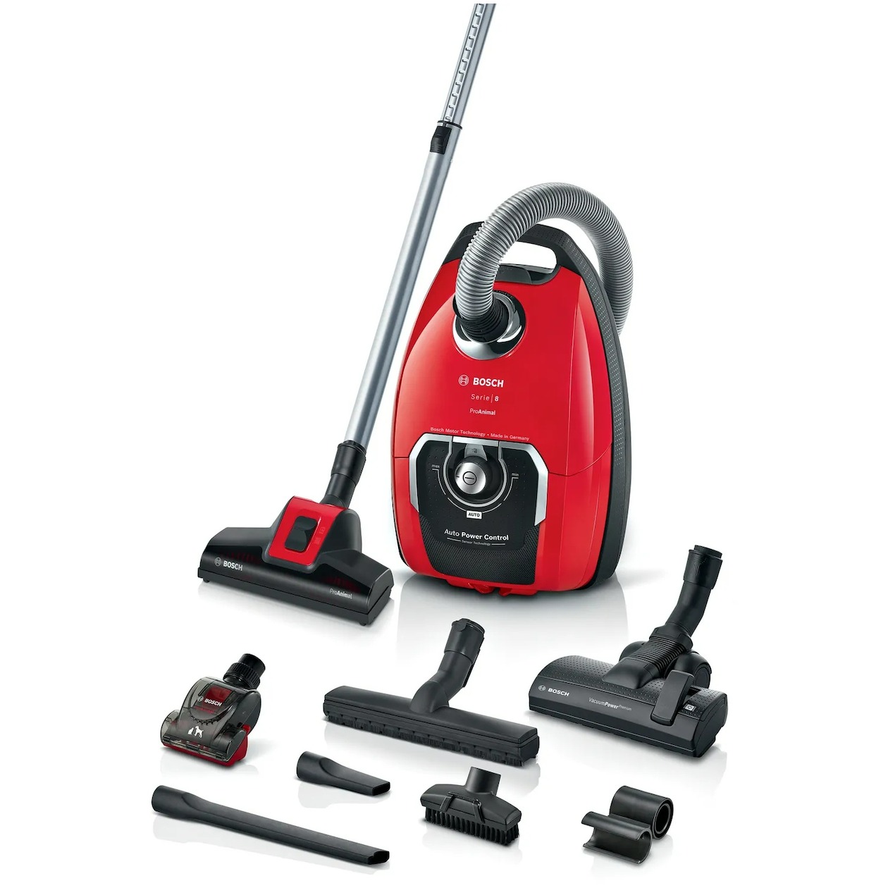 Bosch BGB8PET3A Stofzuiger met zak Rood