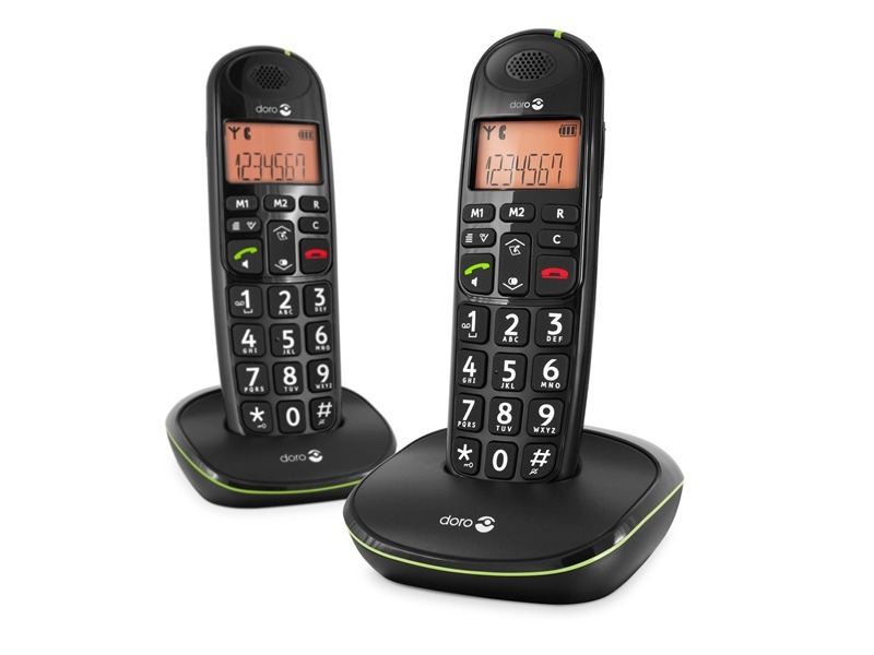 Doro PhoneEasy 100w Duo Dect telefoon Zwart