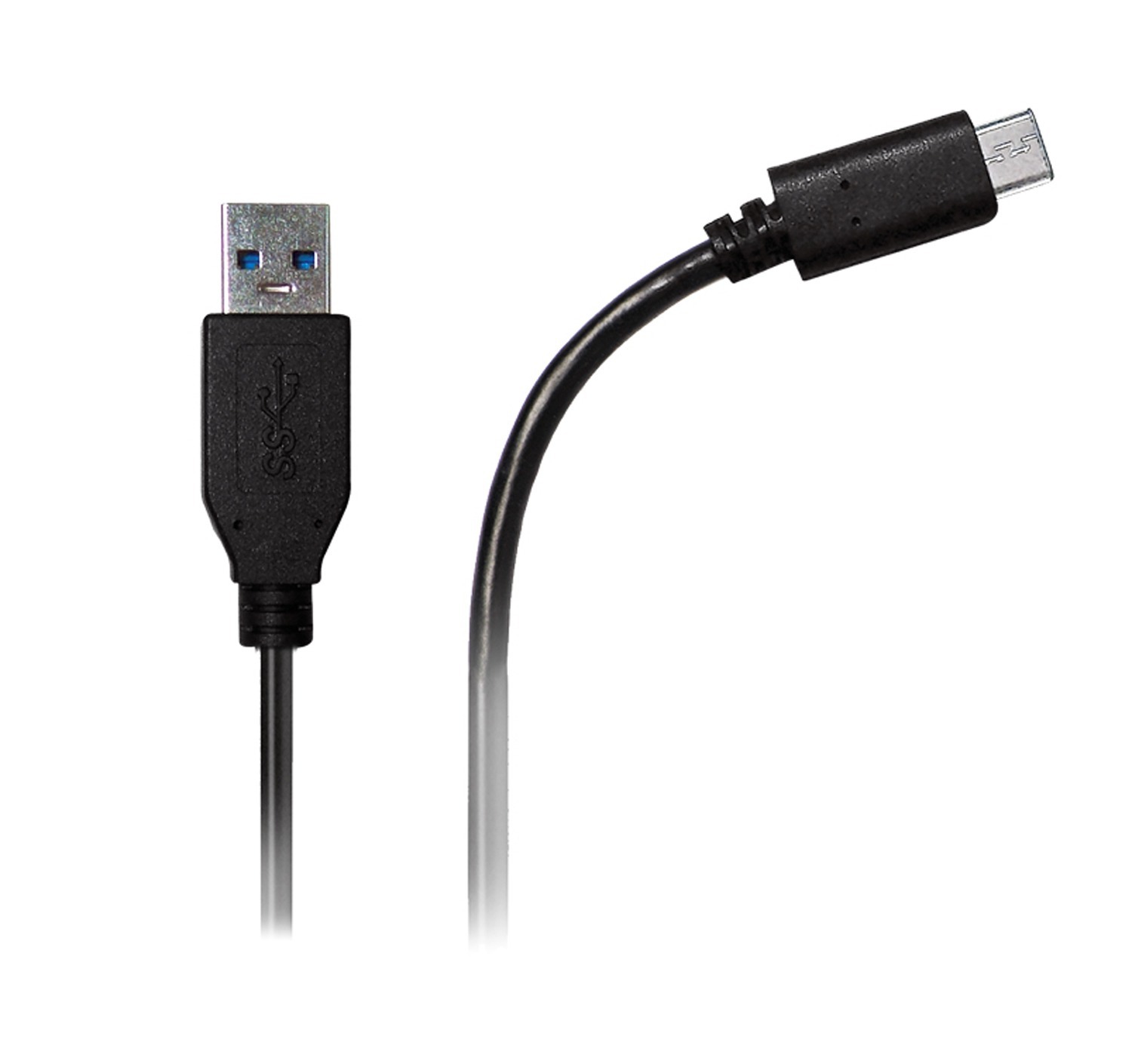 Azuri USB 3.0 naar USB-C datakabel Oplader Zwart