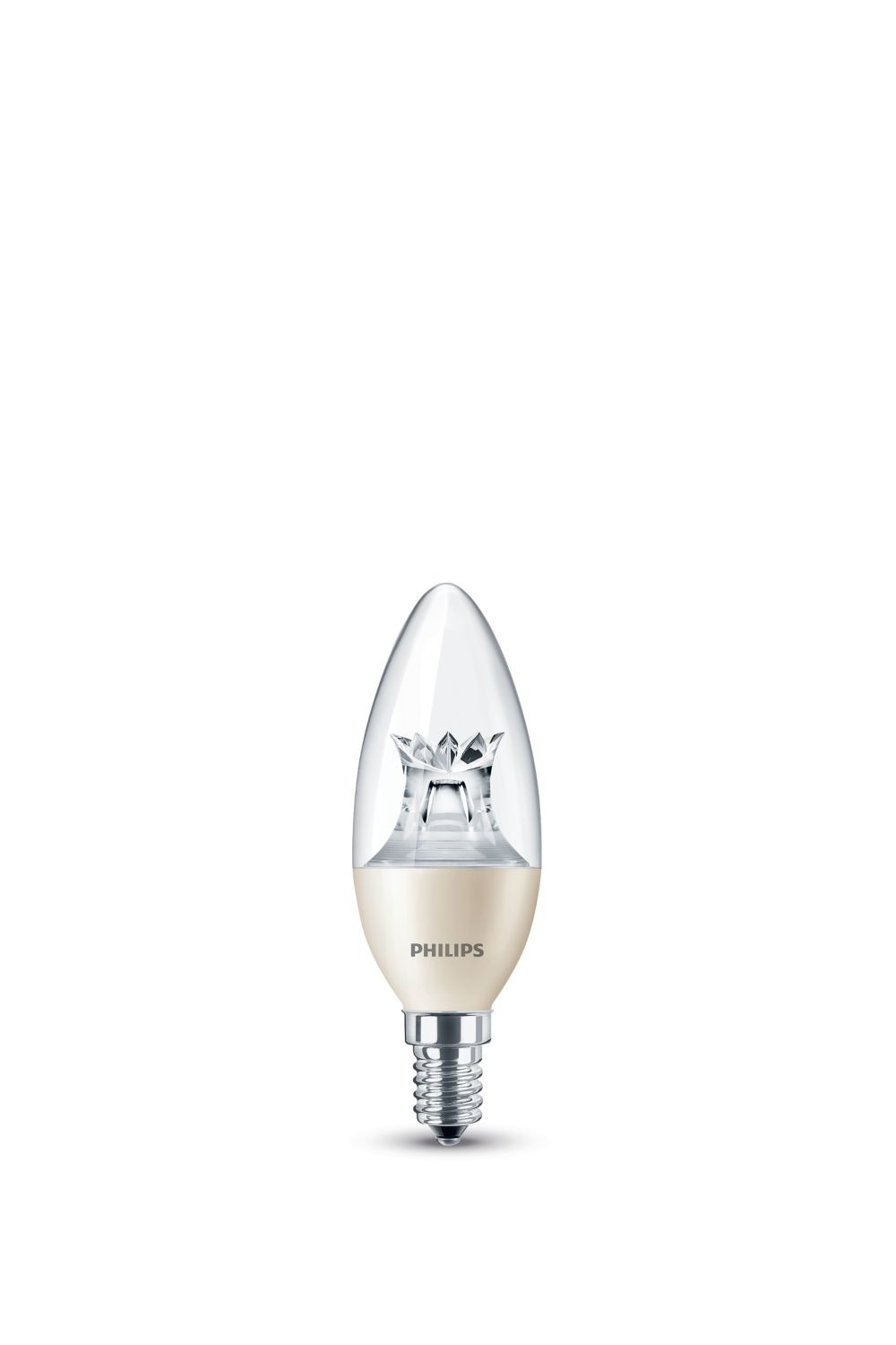 Philips LED lamp E14 6W 470Lm kaars helder dimbaar Beige