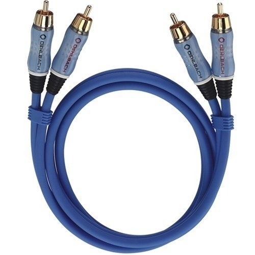 Cinch Audio Aansluitkabel [2x Cinch-stekker 2x Cinch-stekker] 2 m Blauw Vergulde steekcontacten Oehl