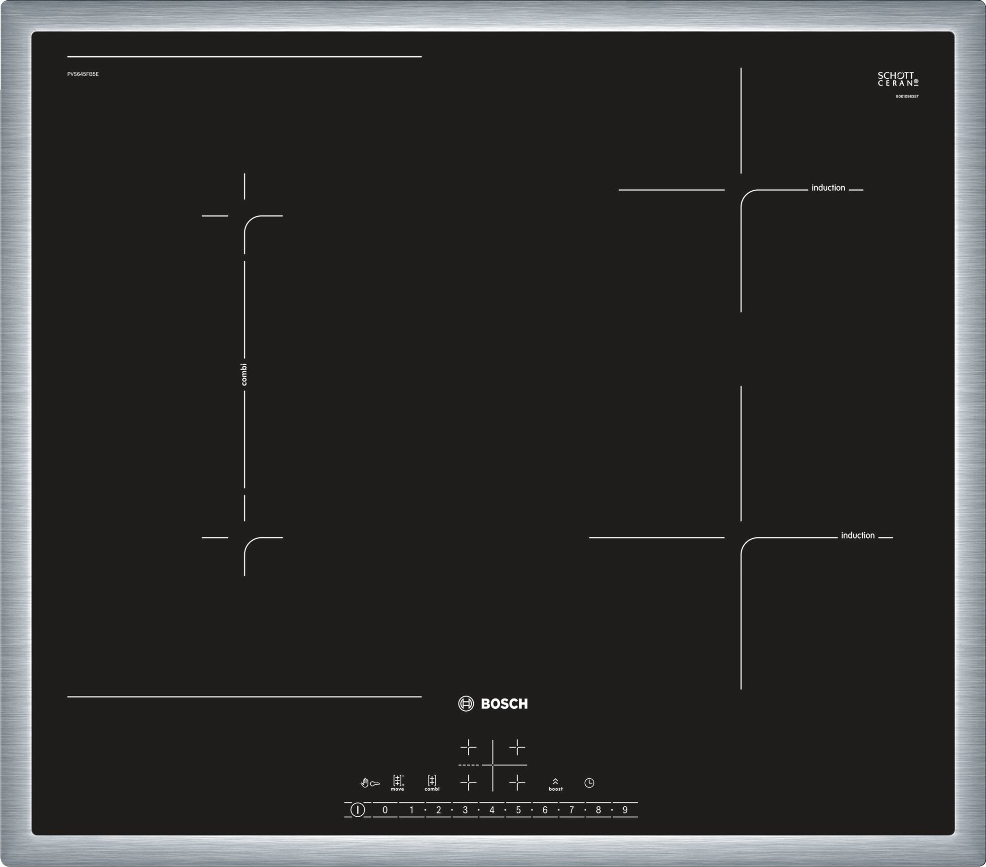 BSH Bosch Serie 6 PVS645FB5E Elektrische kookplaten Zwart online kopen