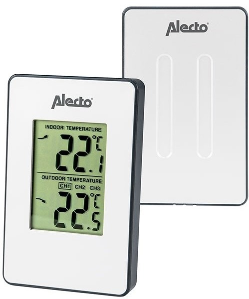 Alecto WS-1050 Draadloos weerstation Meet binnen en buitentemperatuur in Compact formaat Wit online kopen