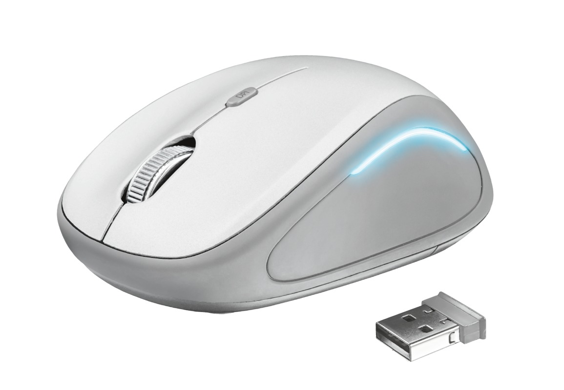 Trust YVI FX WIRELESS MOUSE WHITE Muis Grijs