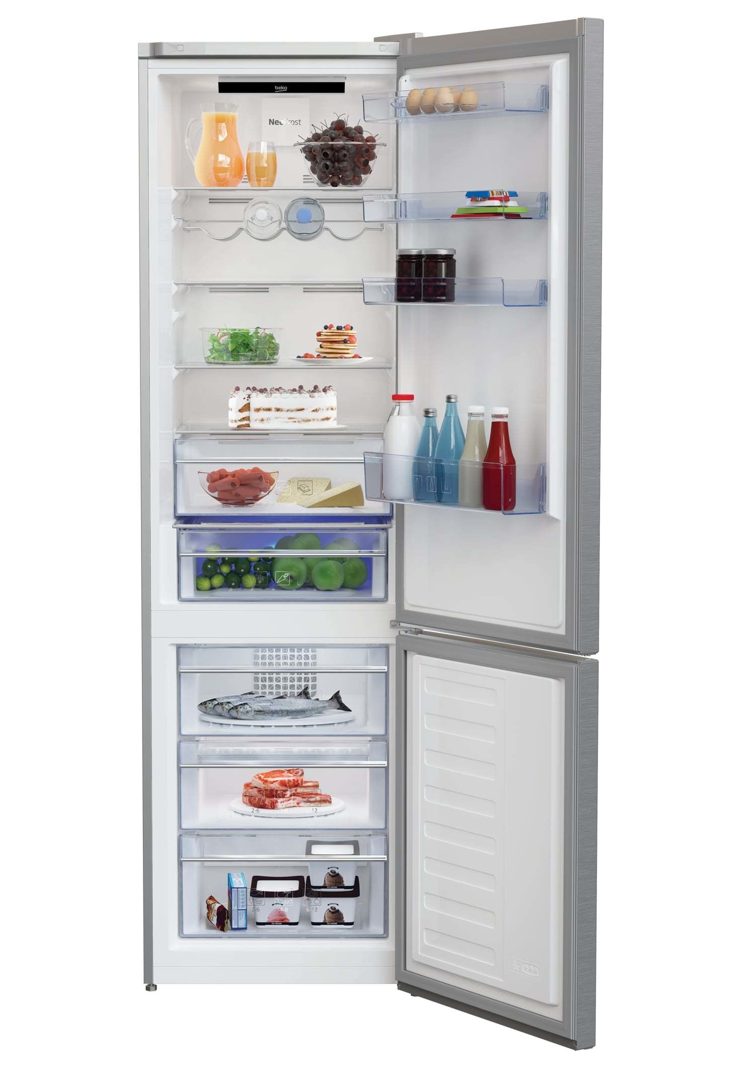 Beko RCNA406E40ZXBN Koel-vriescombinatie Zilver
