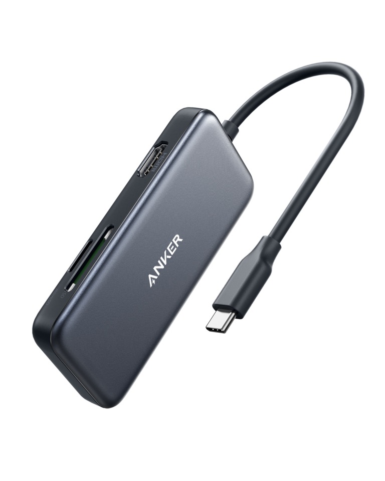 Anker Premium 5-in-1 USB-C Hub 2A1H2M USB Hub Zwart