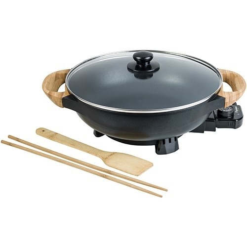 Bestron AEW100AS elektrische wok met bamboehandgrepen, 32 cm online kopen