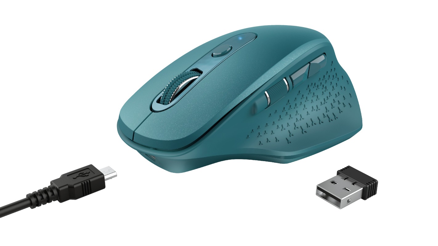 Trust OZAA RECHARGEABLE S MOUSE Muis Blauw