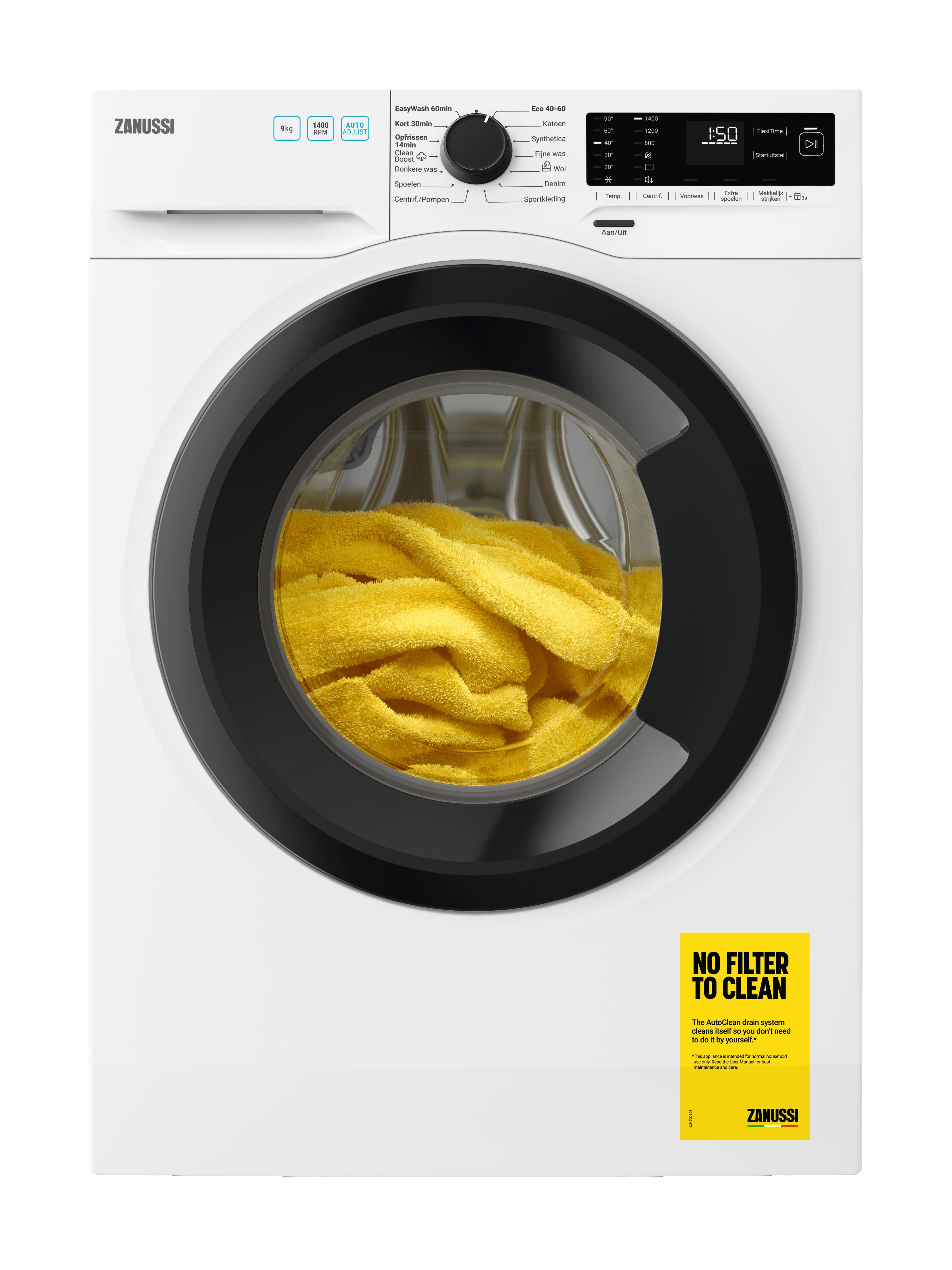 Zanussi ZWFVENEZIA Wasmachine Wit