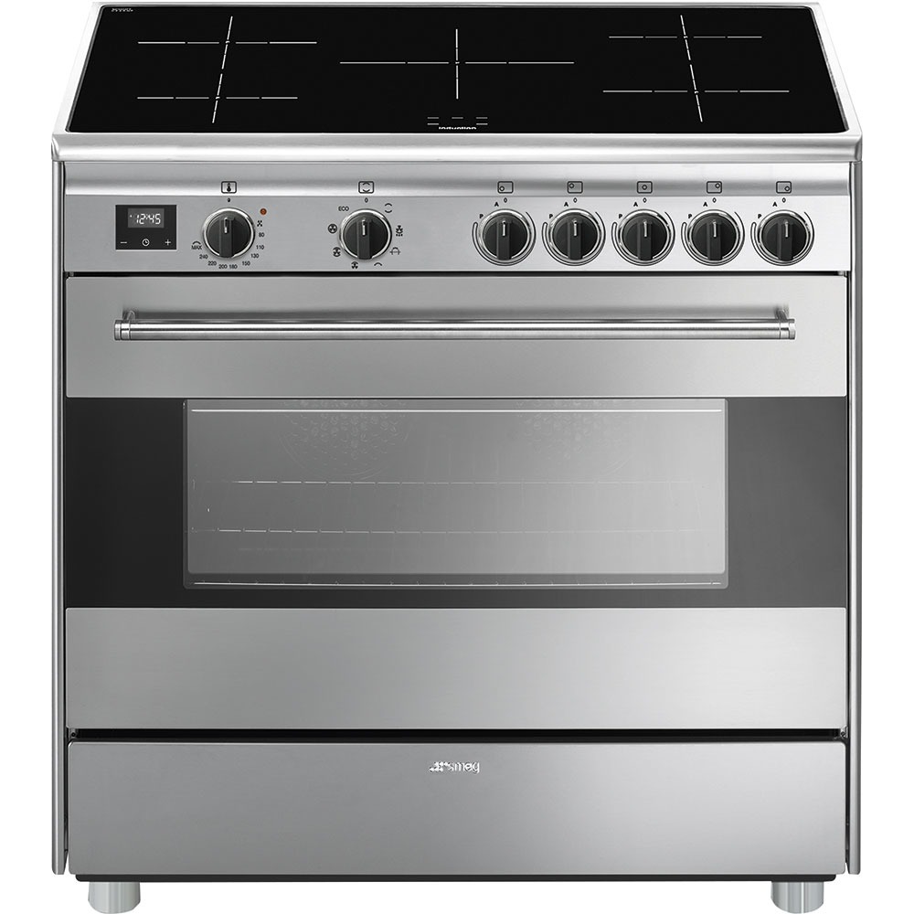 Smeg BG91IX9-1 inductiefornuis met opbergruimte en grill + braadspit online kopen