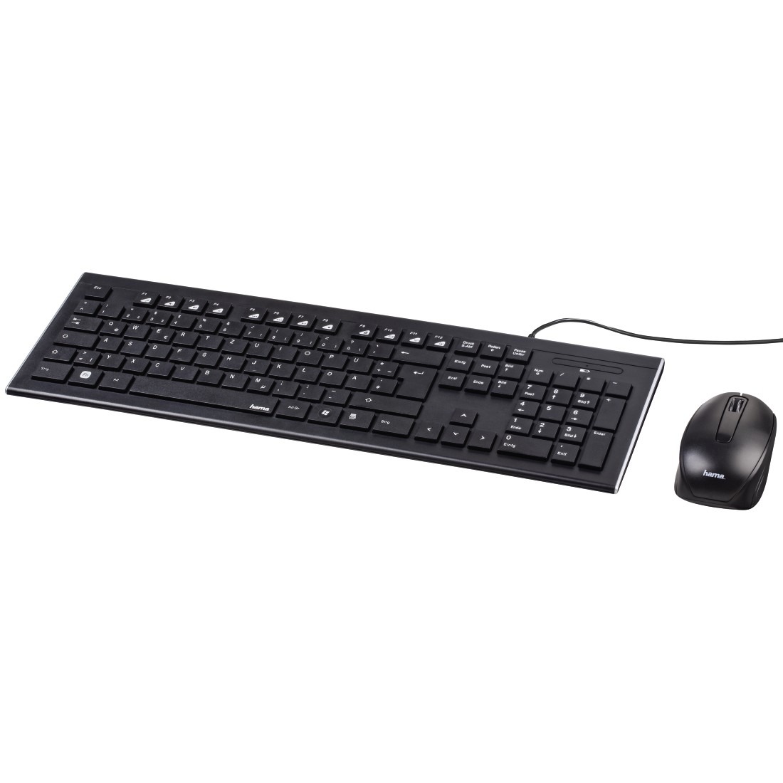 Hama Cortino Toetsenbord--muis-set (Qwerty US) Toetsenbord Zwart