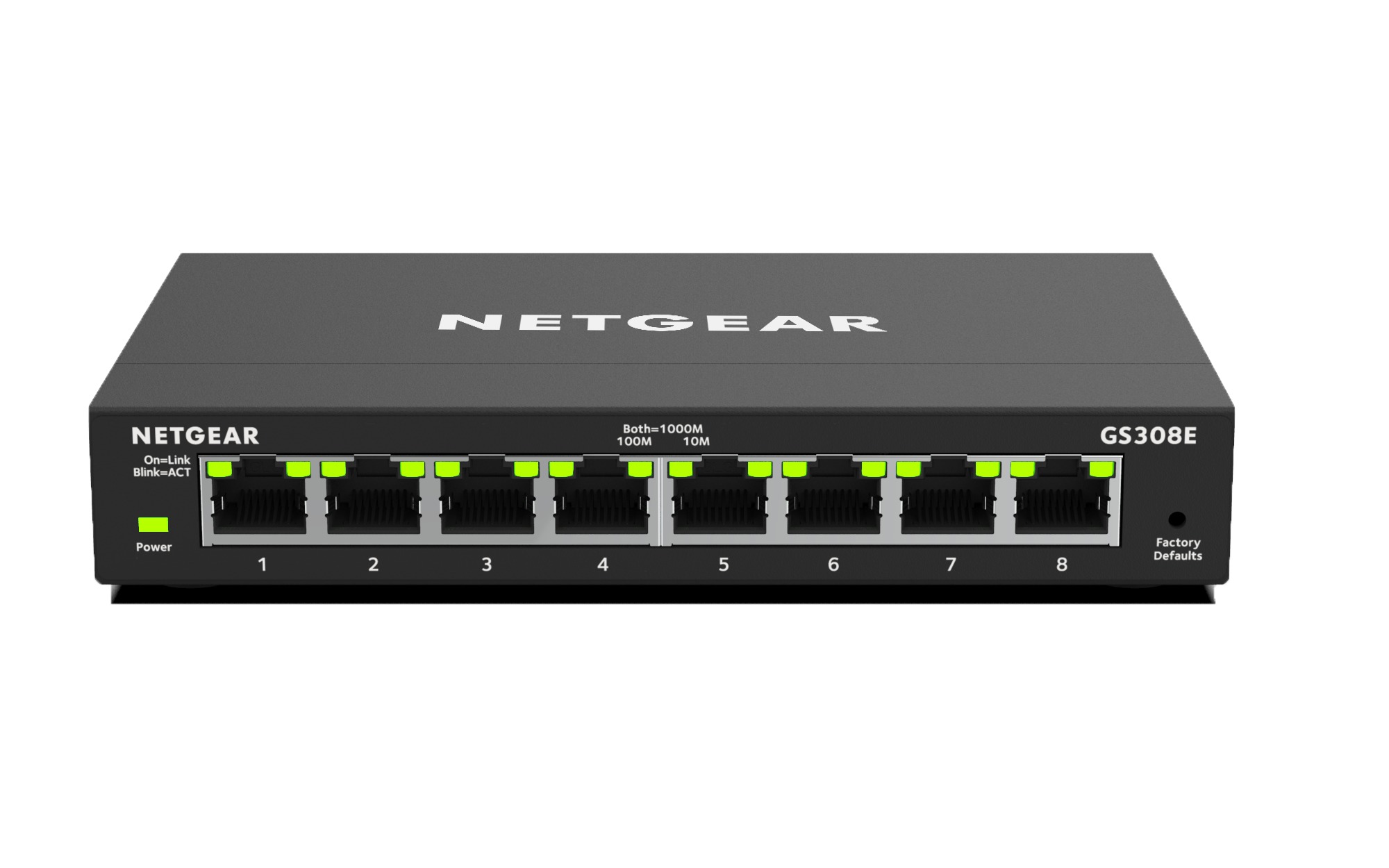 Netgear GS308E Managed Gigabit Ethernet (10-100-1000) Zwart