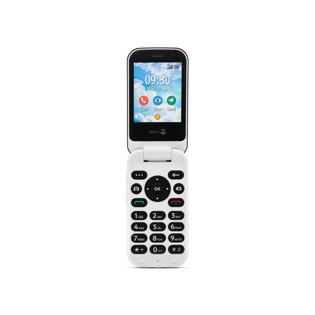 Doro 7080 4G Clamshell Mobiele telefoon Wit