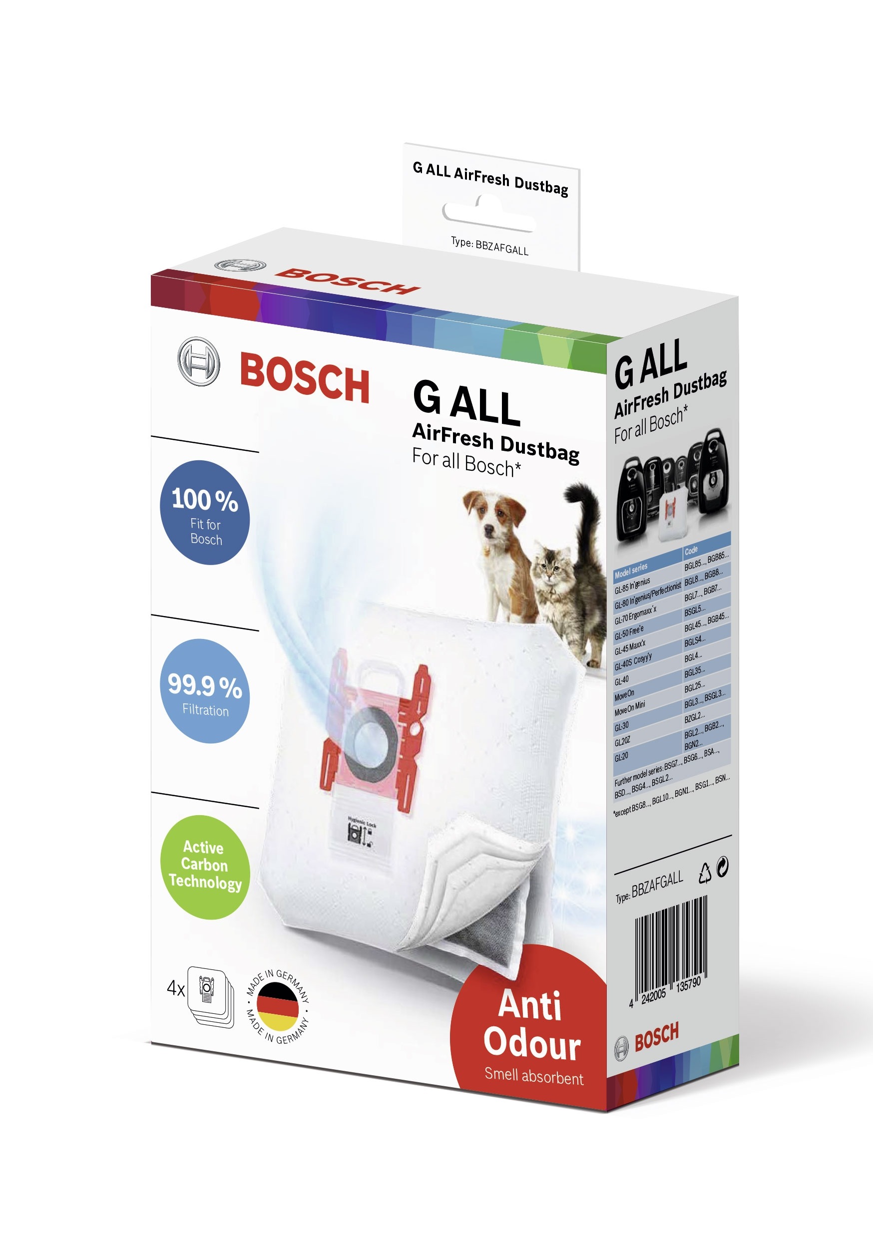 Bosch BBZAFGALL Stofzak Wit