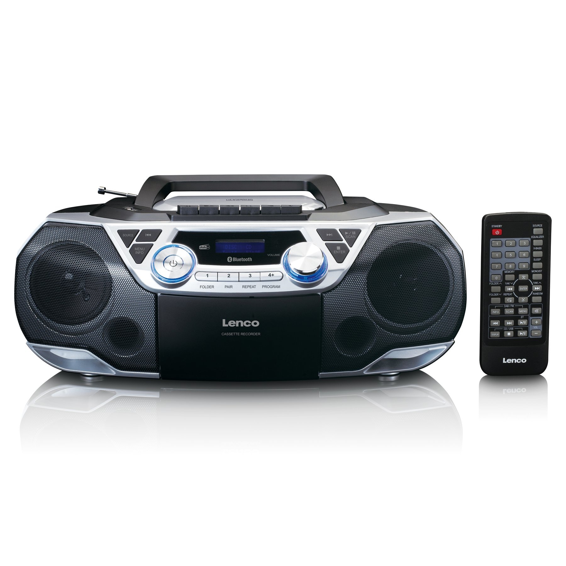 Lenco Draagbare Boombox Met Dab+/fm Radio, Bluetooth®, Cd, Casette Recorder En Usb Speler Scd 720si Zwart zilver online kopen