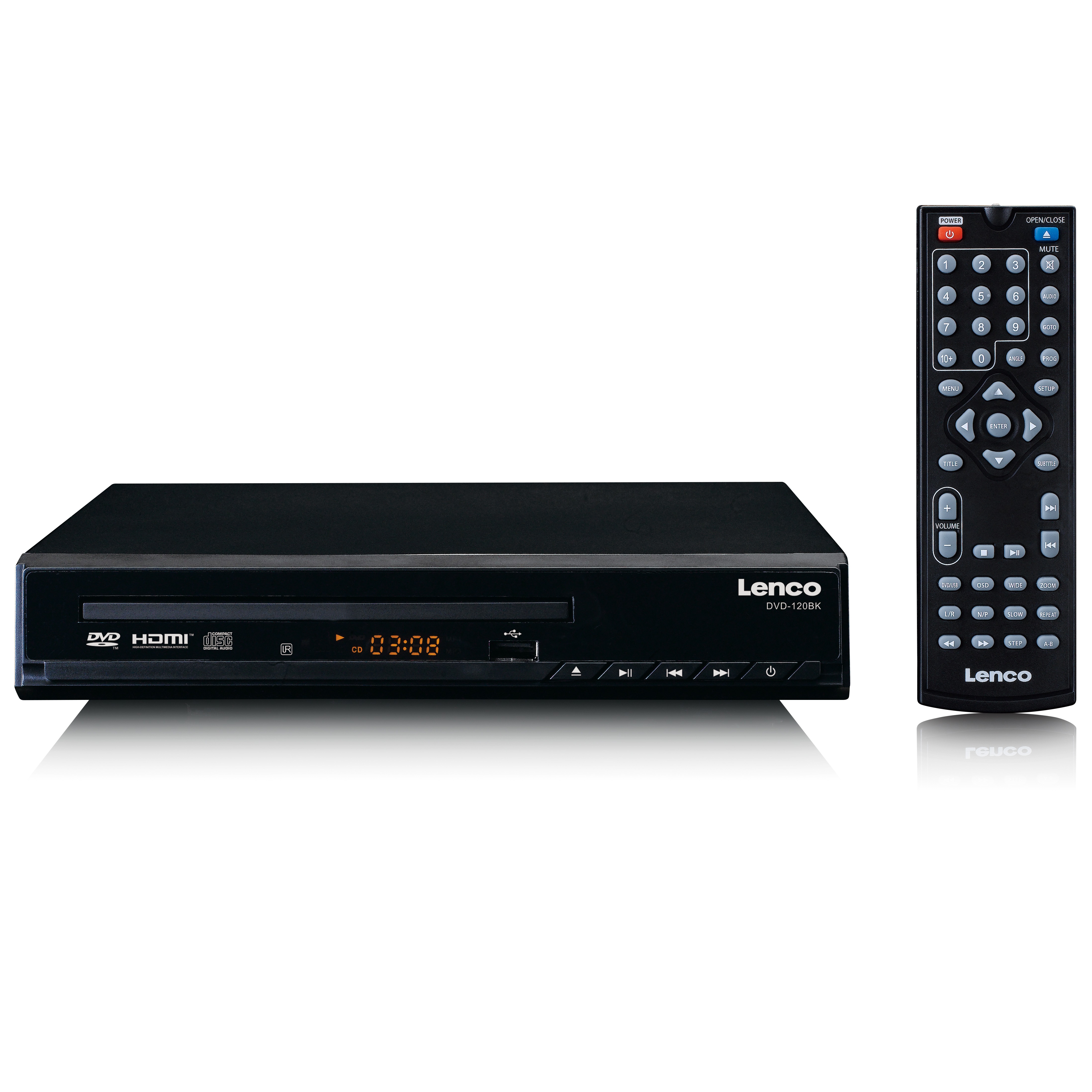 Lenco DVD-120BK - DVD-speler met HDMI en afstandsbediening