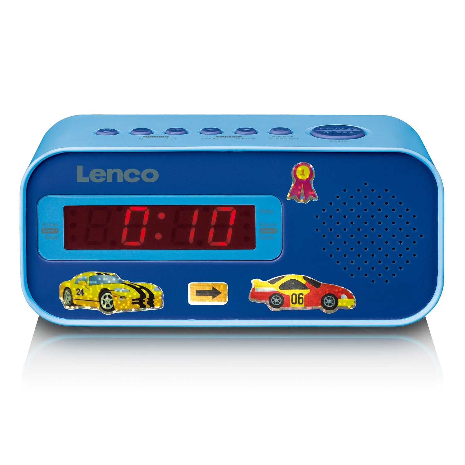 Lenco Cr-205bu Wekkerradio Met Stickerset Blauw