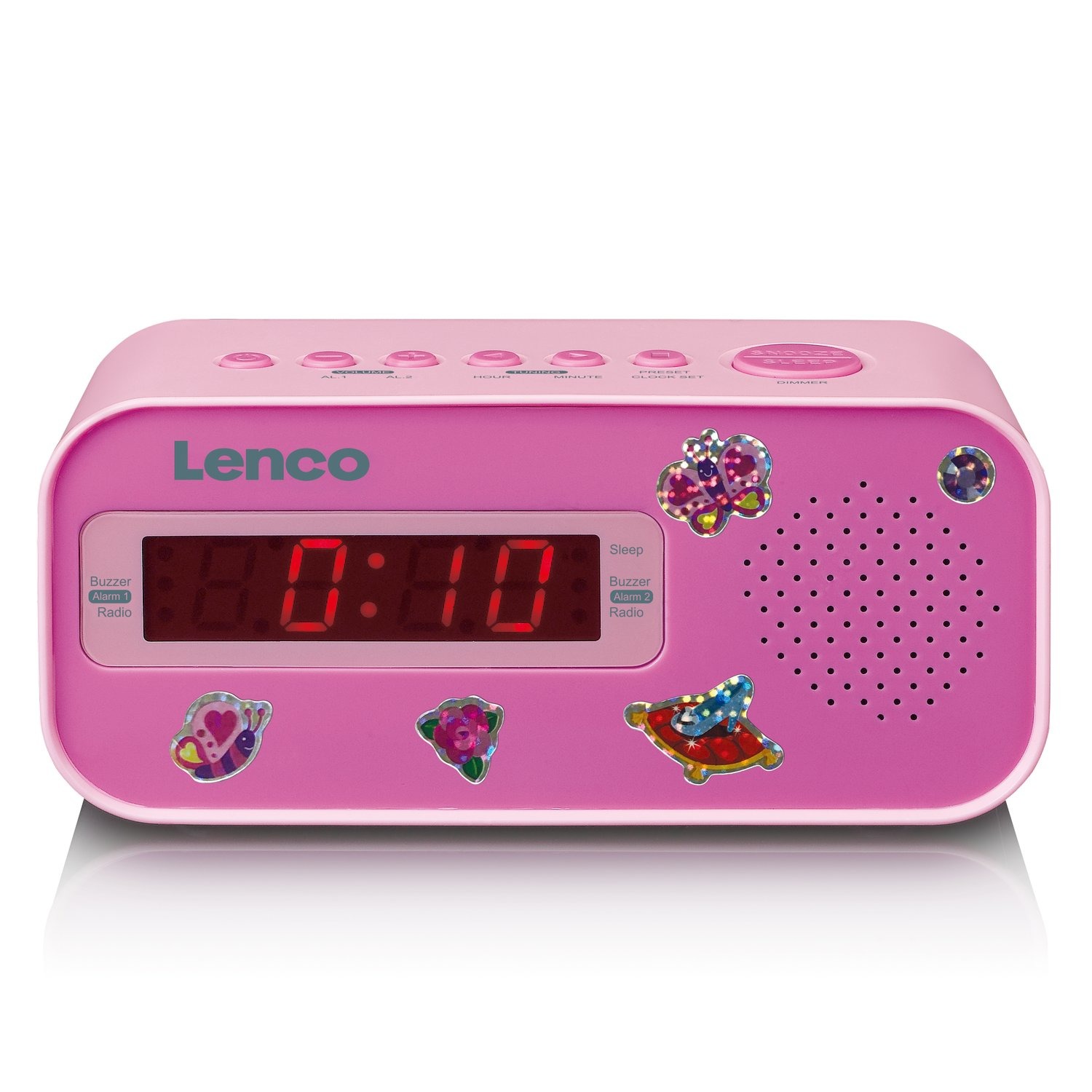 Lenco Cr-205pk Wekkerradio Met Stickerset Roze