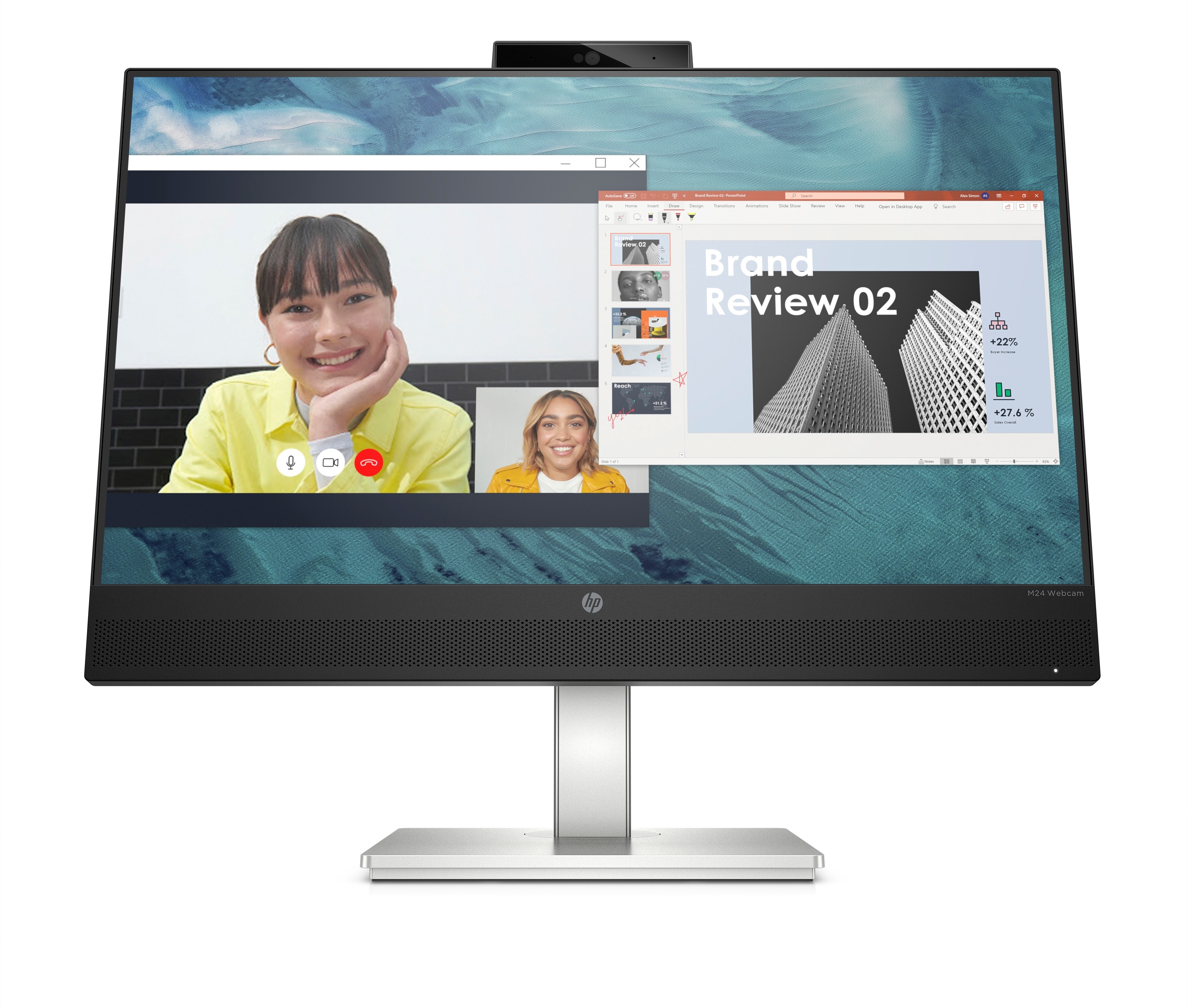 HP M24 Webcam Monitor Zwart