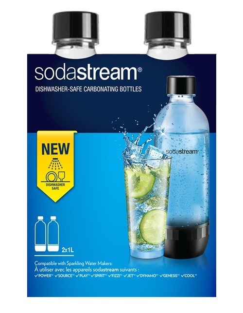 Sodastream PET-Flasche 1 L Duopack Tritan DWS Zwart, Helder