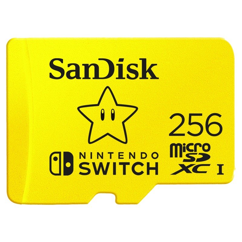 SanDisk MicroSDXC Extreme Gaming 256GB 100MB / 90mb Nintendo licensed Micro SD-kaart Geel