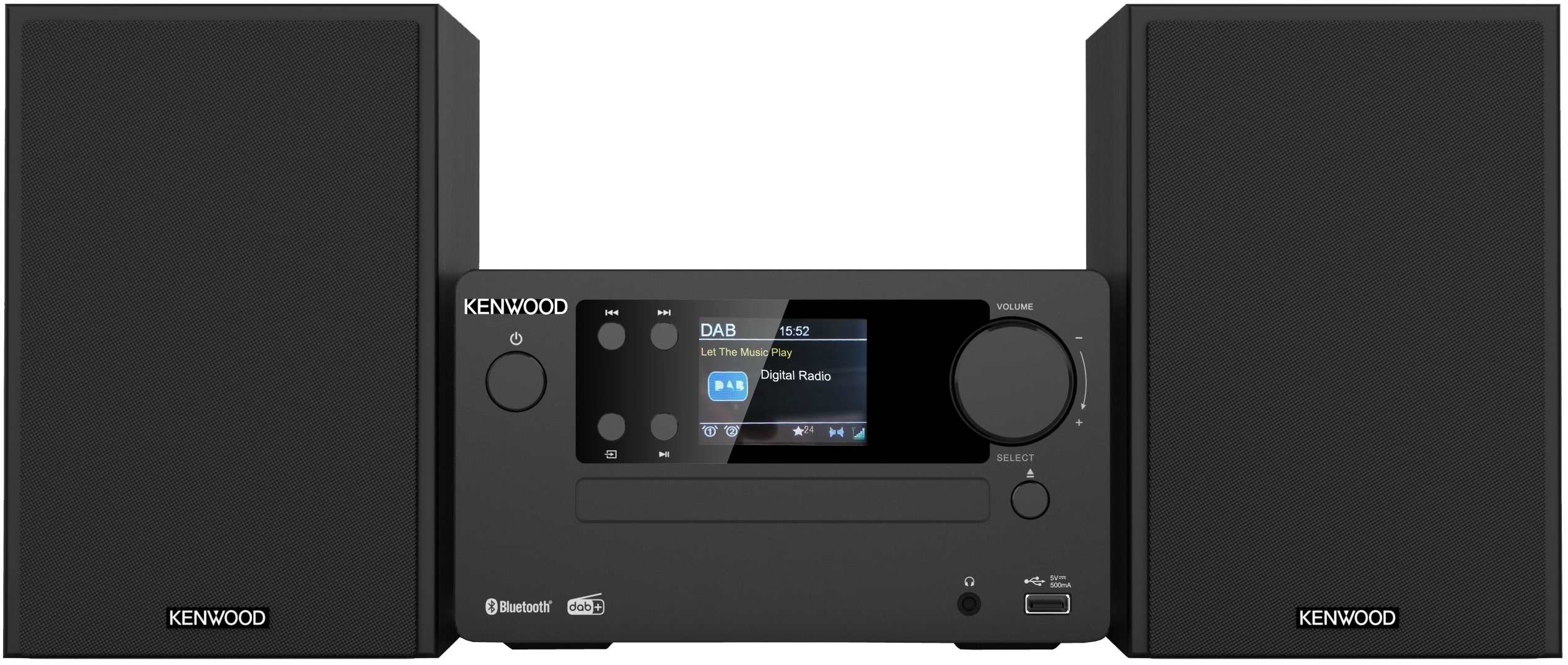 Kenwood M-725DAB-B DAB radio Zwart