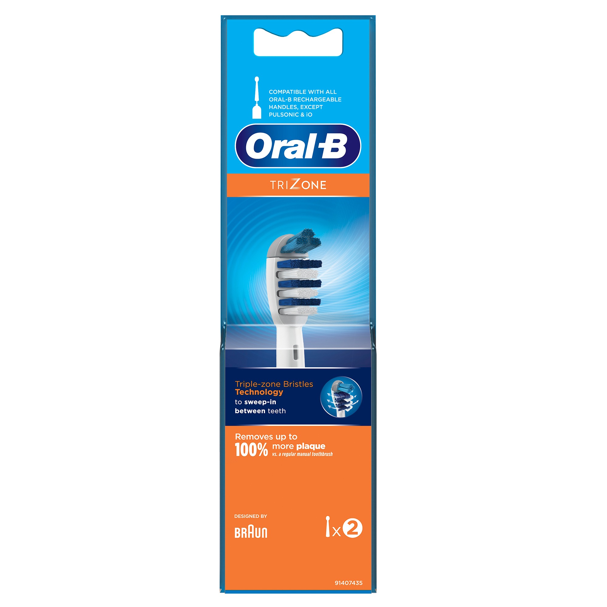 Oral-B Trizone Opzetborstel, Verpakking Van 2 Stuks