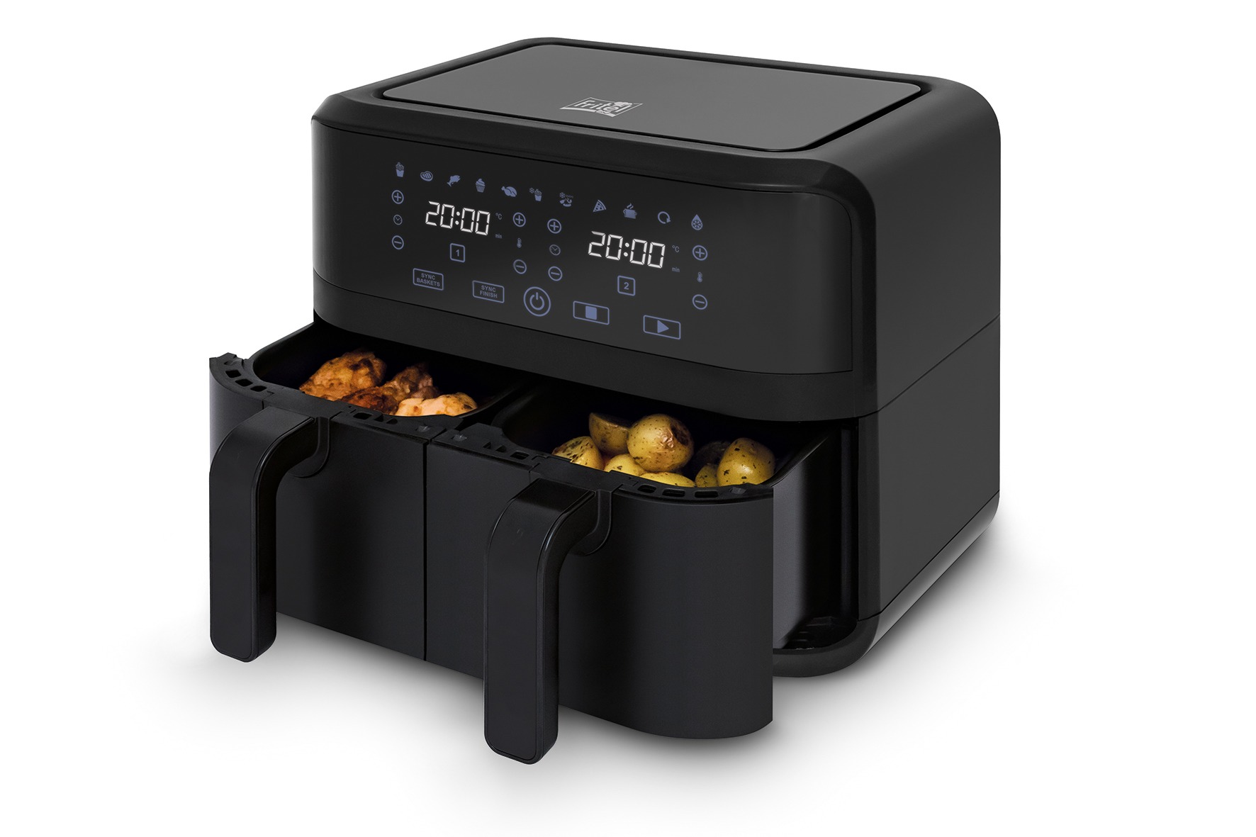 Fritel Snacktastic 8180 DUO Airfryer Zwart aanbieding