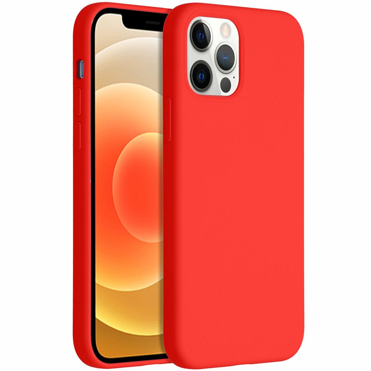 Accezz Liquid Silicone voor Apple iPhone 12 (Pro) Telefoonhoesje Rood