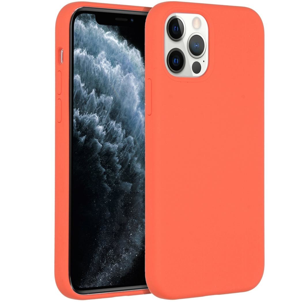 Accezz Liquid Silicone voor Apple iPhone 12 (Pro) Telefoonhoesje Oranje