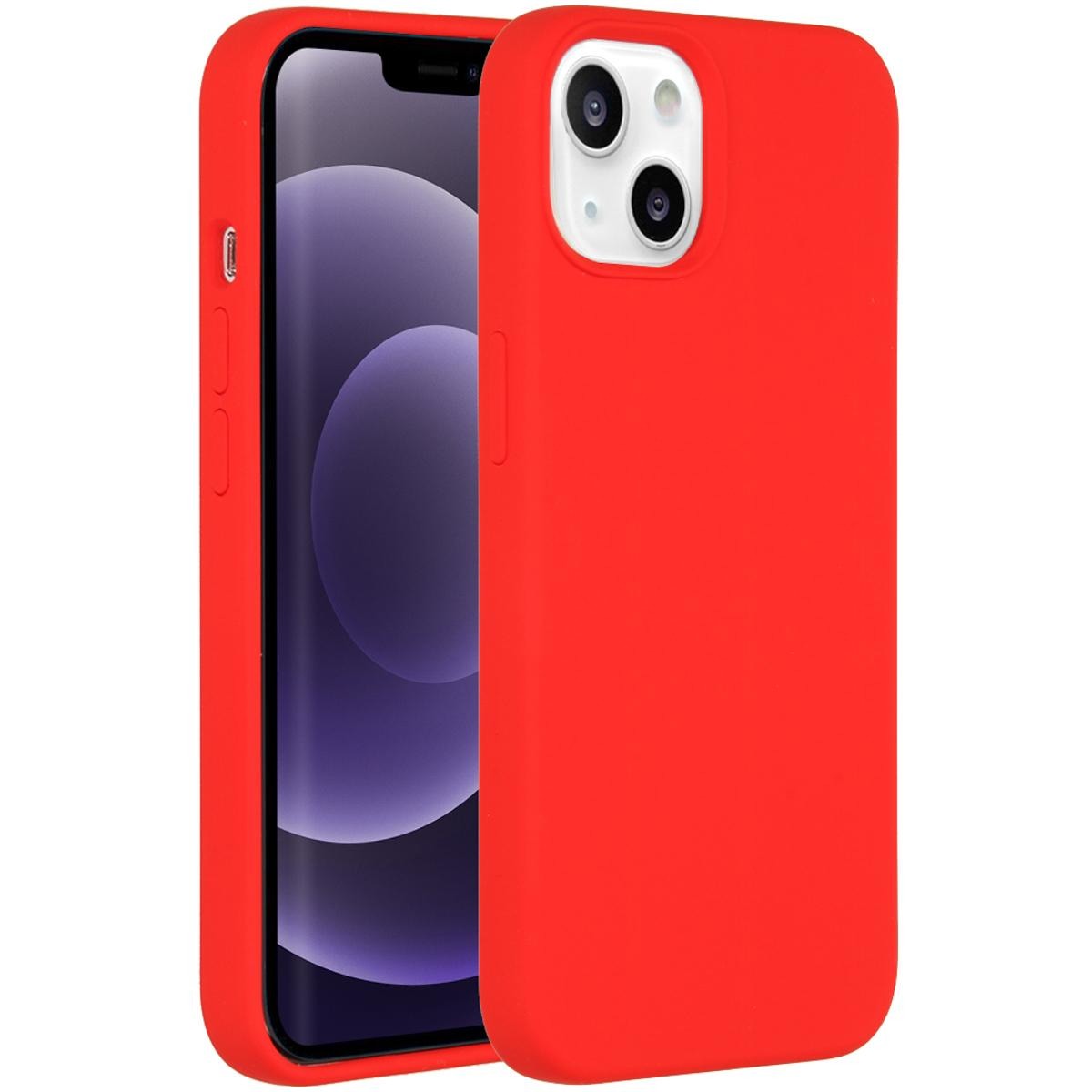 Accezz Liquid Silicone voor Apple iPhone 13 Telefoonhoesje Rood