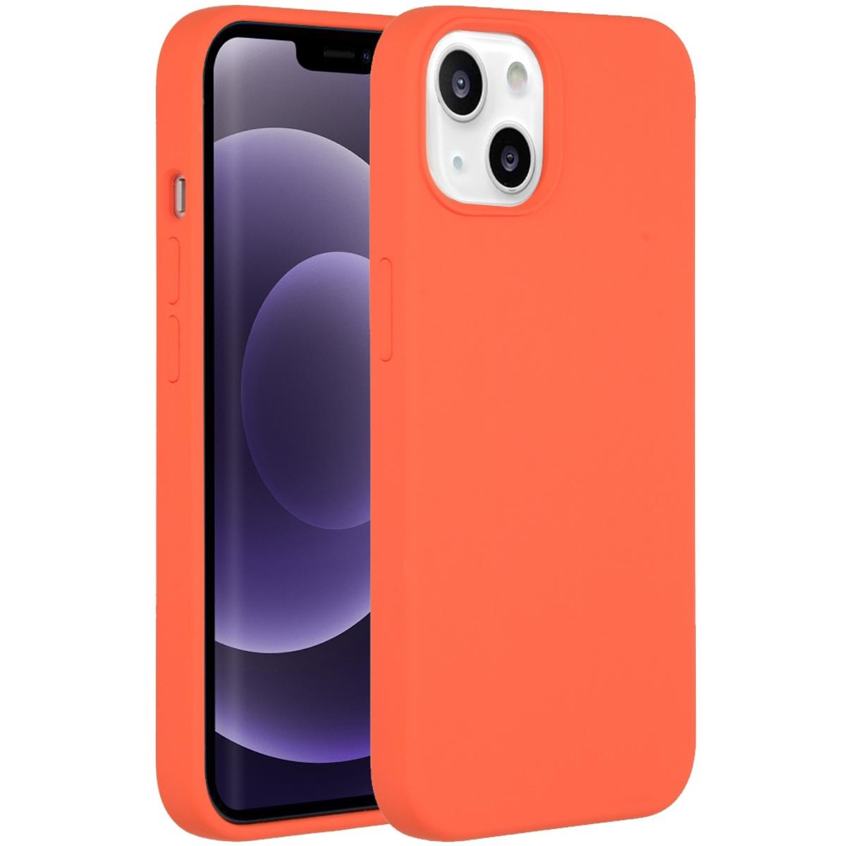 Accezz Liquid Silicone voor Apple iPhone 13 Telefoonhoesje Oranje