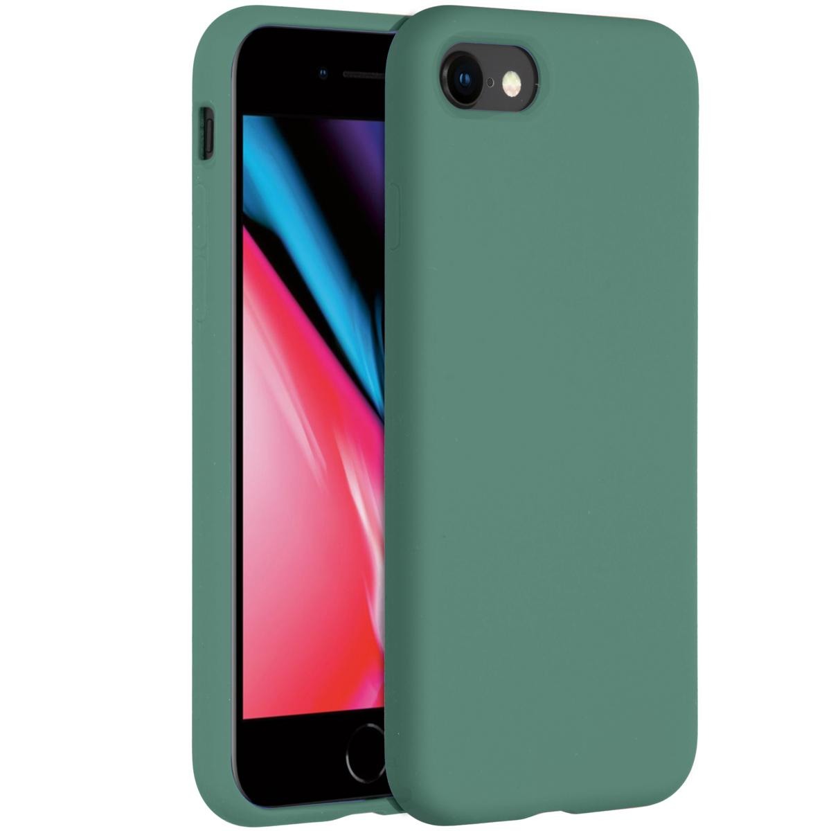 Accezz Liquid Silicone voor Apple iPhone SE (2022-2020)-8-7 Telefoonhoesje Groen