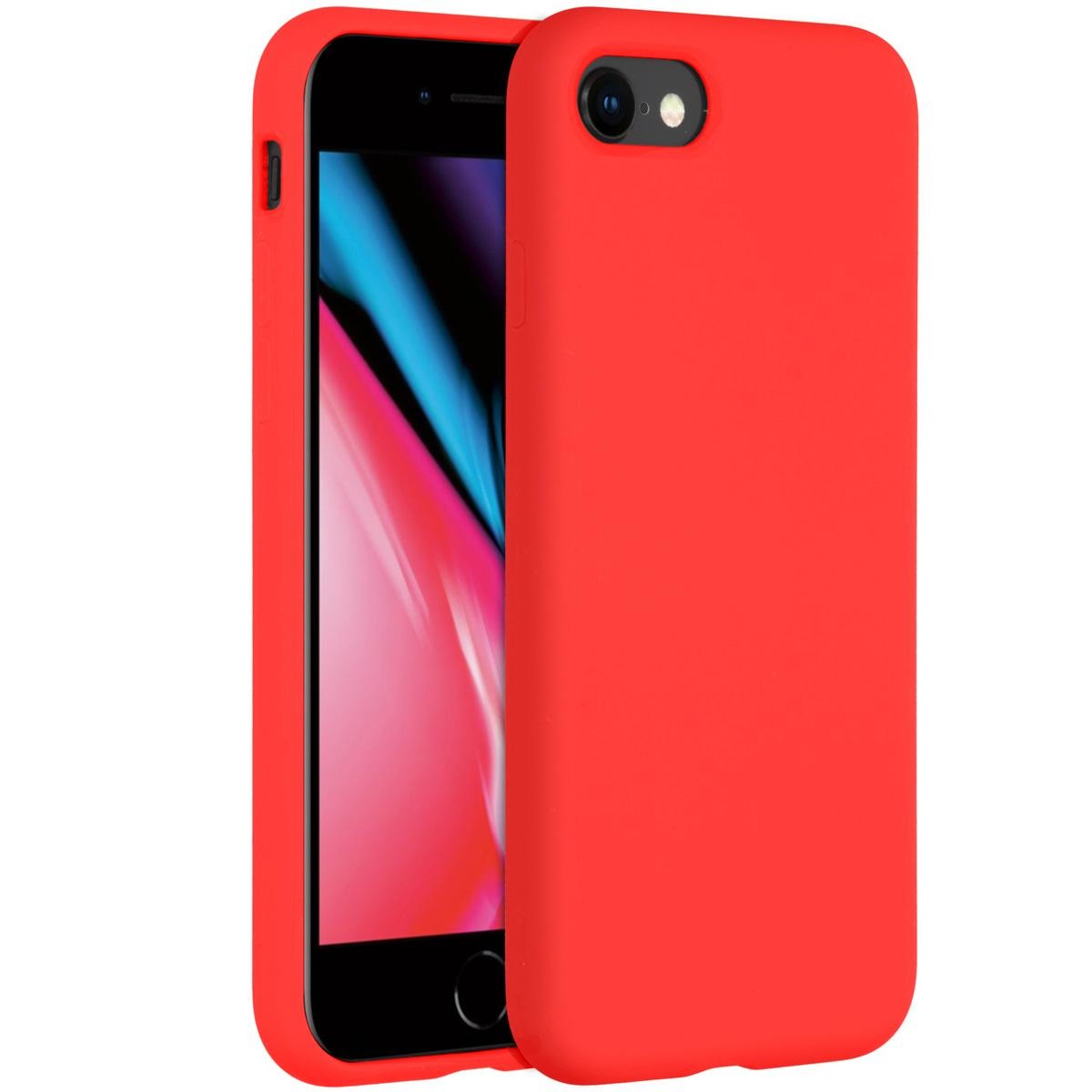 Liquid Silicone Backcover voor de iPhone 8-7 Rood