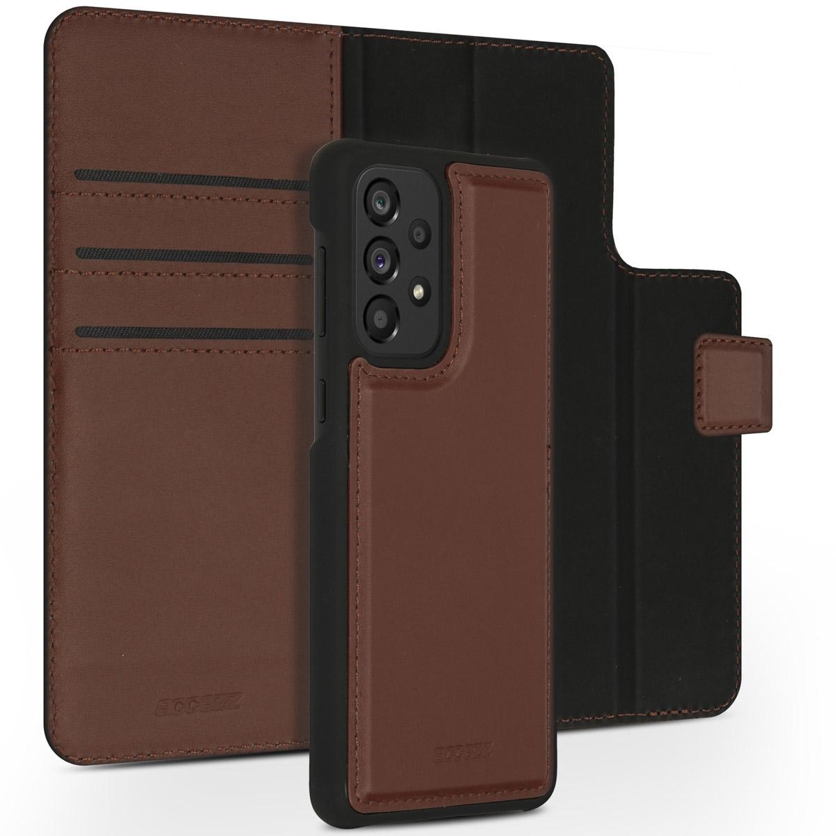 Accezz Premium Leather 2 in 1 Wallet Book Case Samsung Galaxy A33 hoesje - Bruin