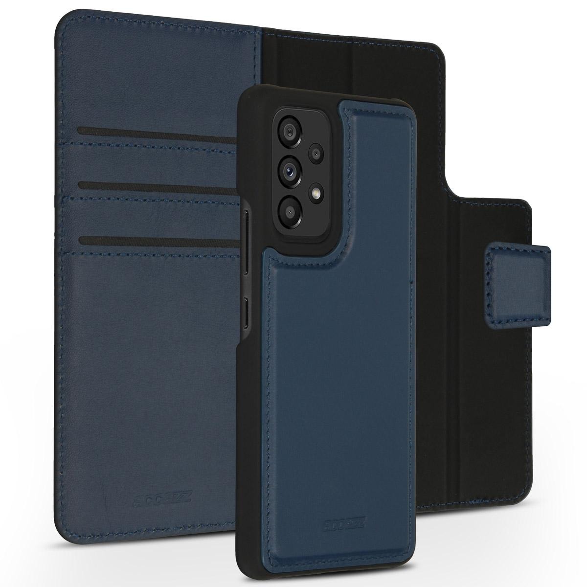 Accezz Premium Leather 2 in 1 Wallet Book Case voor Samsung Galaxy A53 Telefoonhoesje Blauw