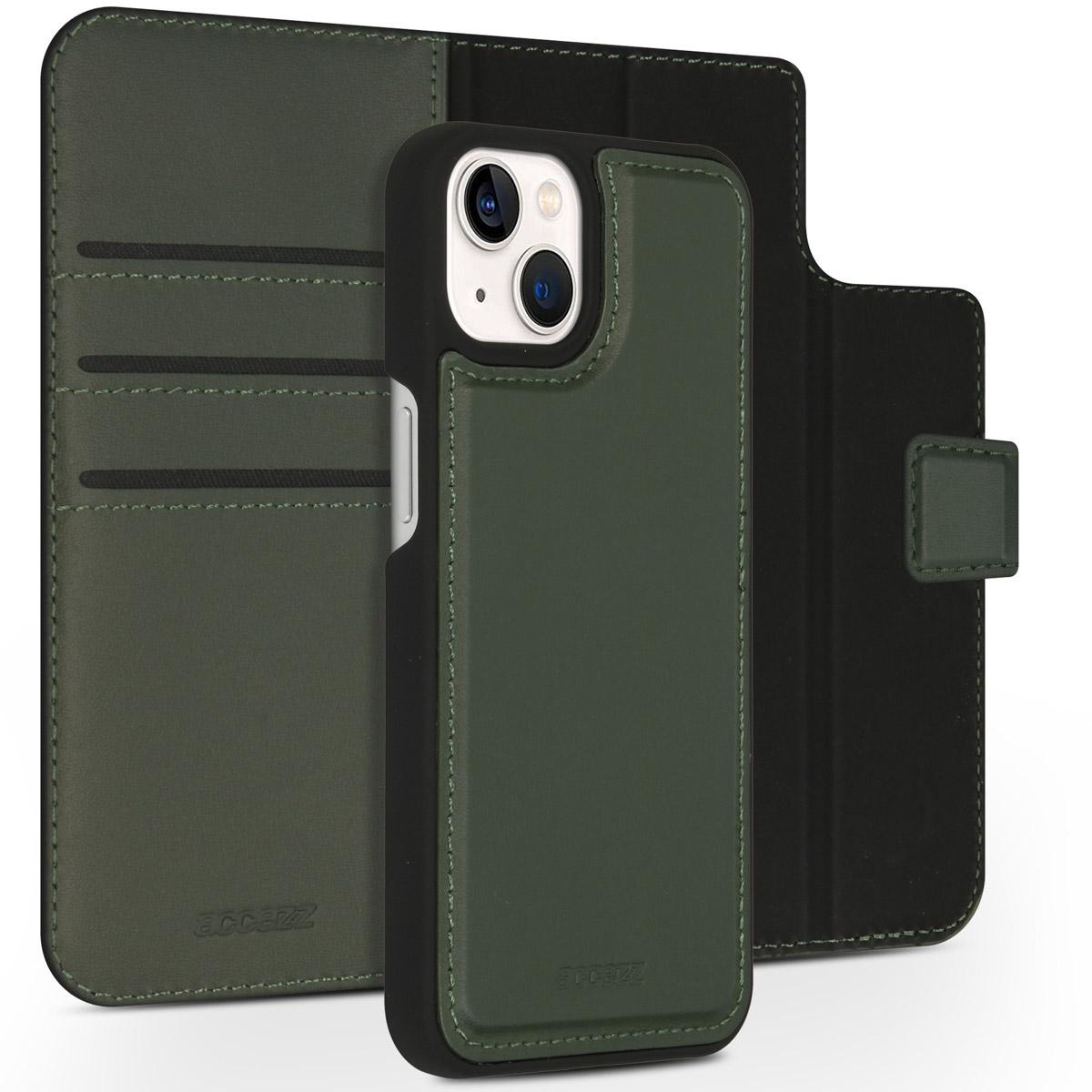 Accezz Premium Leather 2 in 1 Wallet Book Case voor Apple iPhone 13 Telefoonhoesje Groen