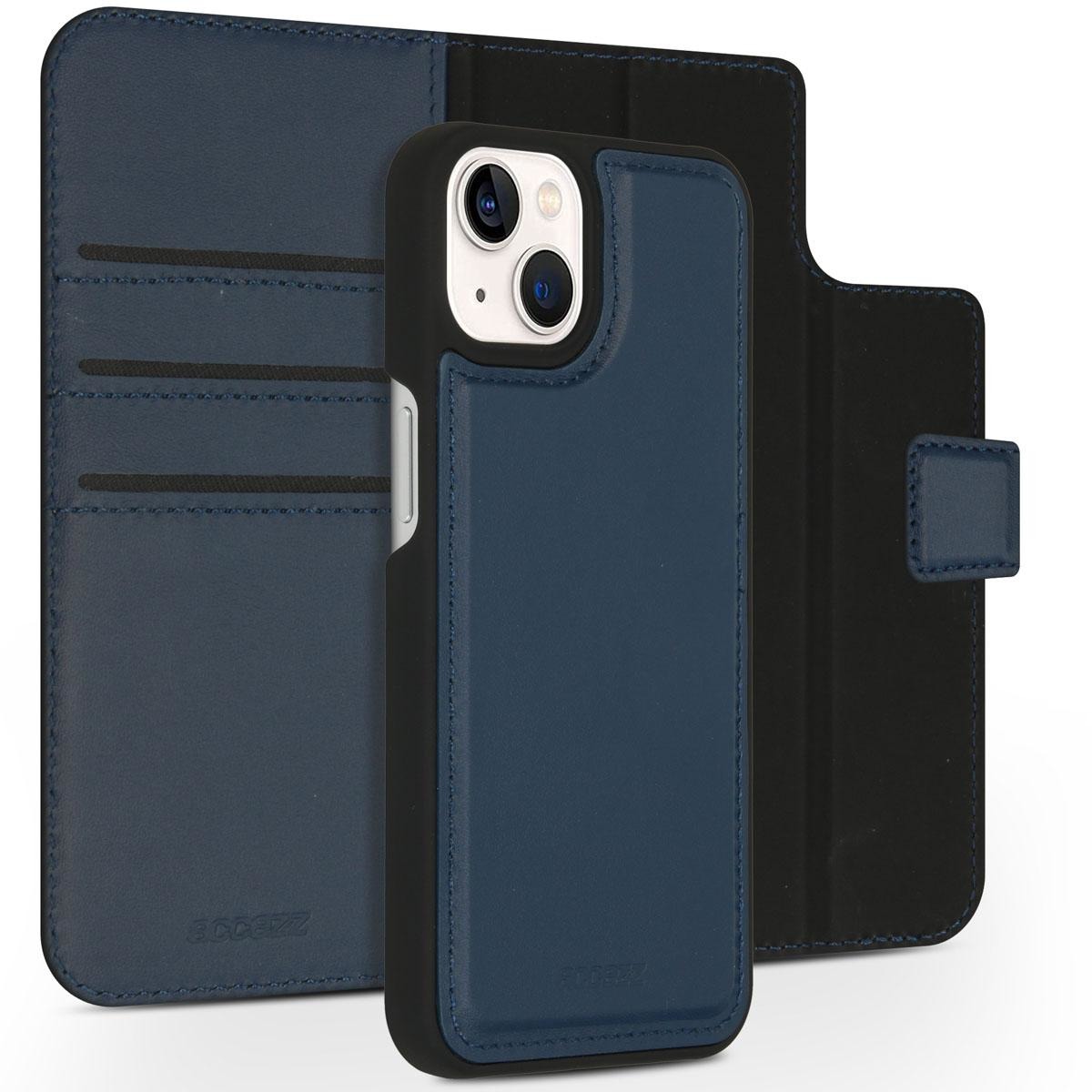 Accezz Premium Leather 2 in 1 Wallet Book Case voor Apple iPhone 13 Telefoonhoesje Blauw