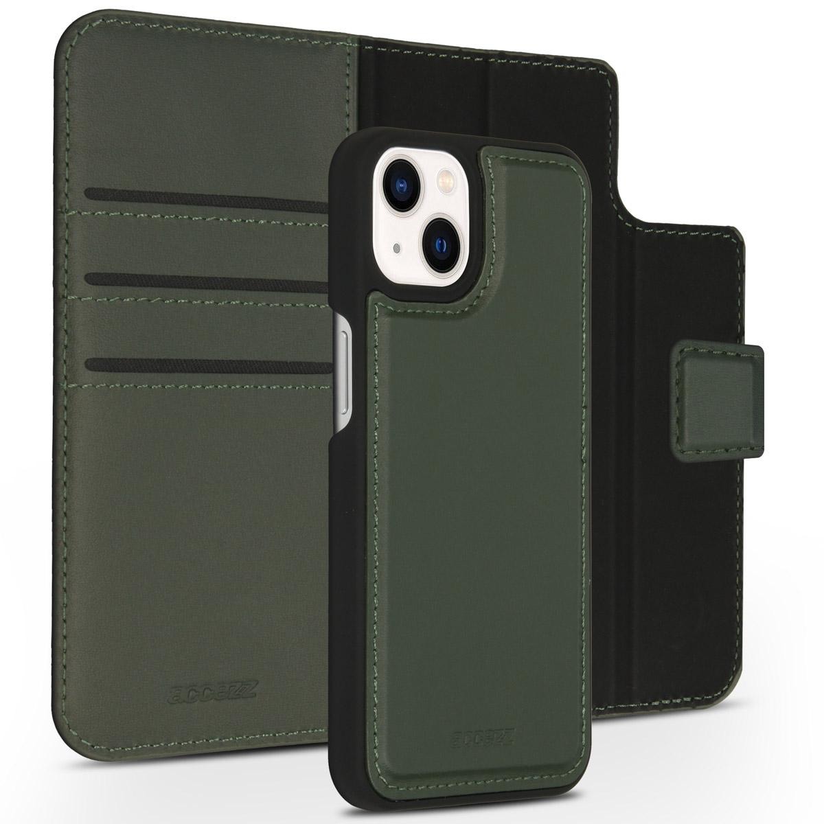 Accezz Premium Leather 2 in 1 Wallet Book Case iPhone 13 Mini hoesje - Groen