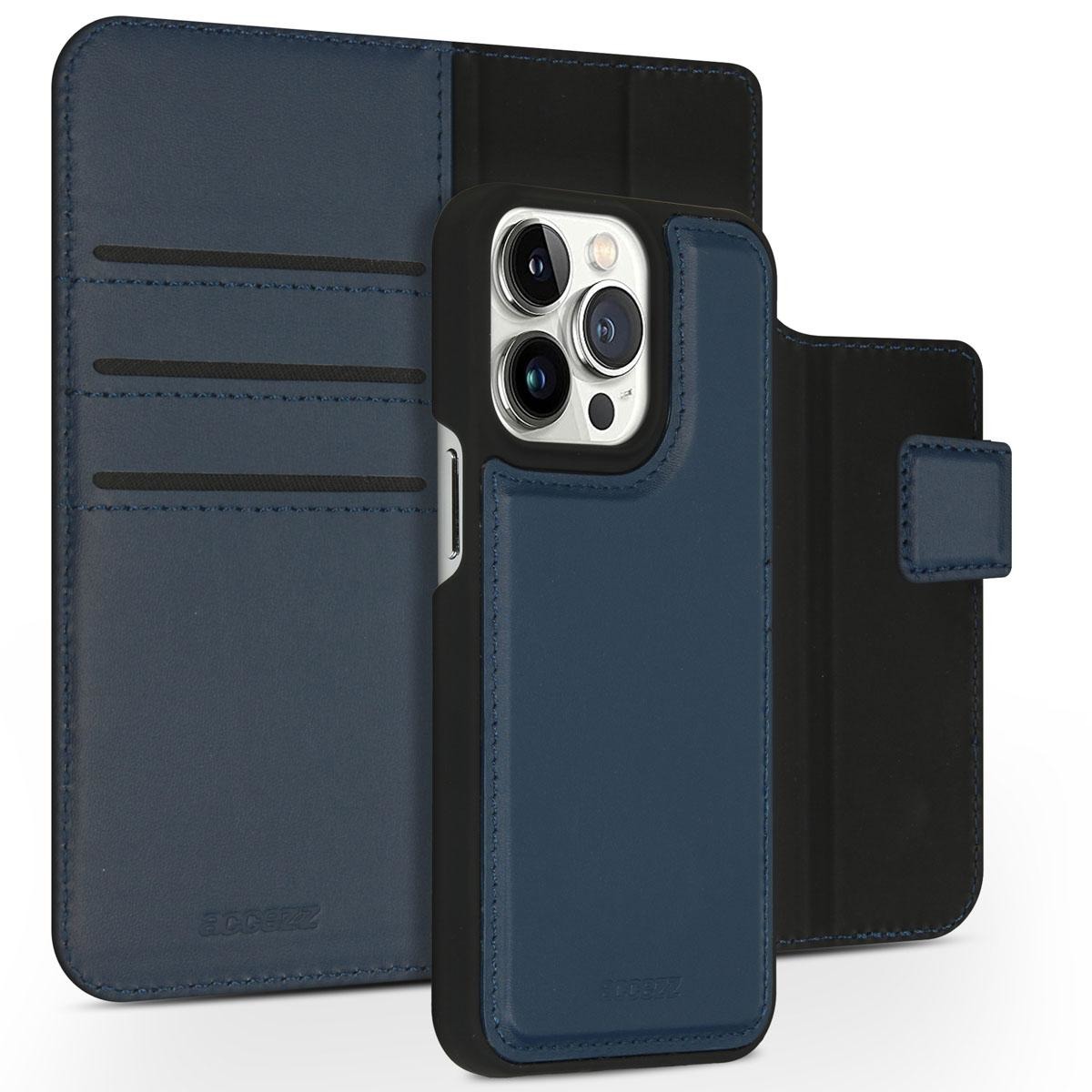 Accezz Premium Leather 2 in 1 Wallet Book Case iPhone 13 Pro hoesje - Donkerblauw