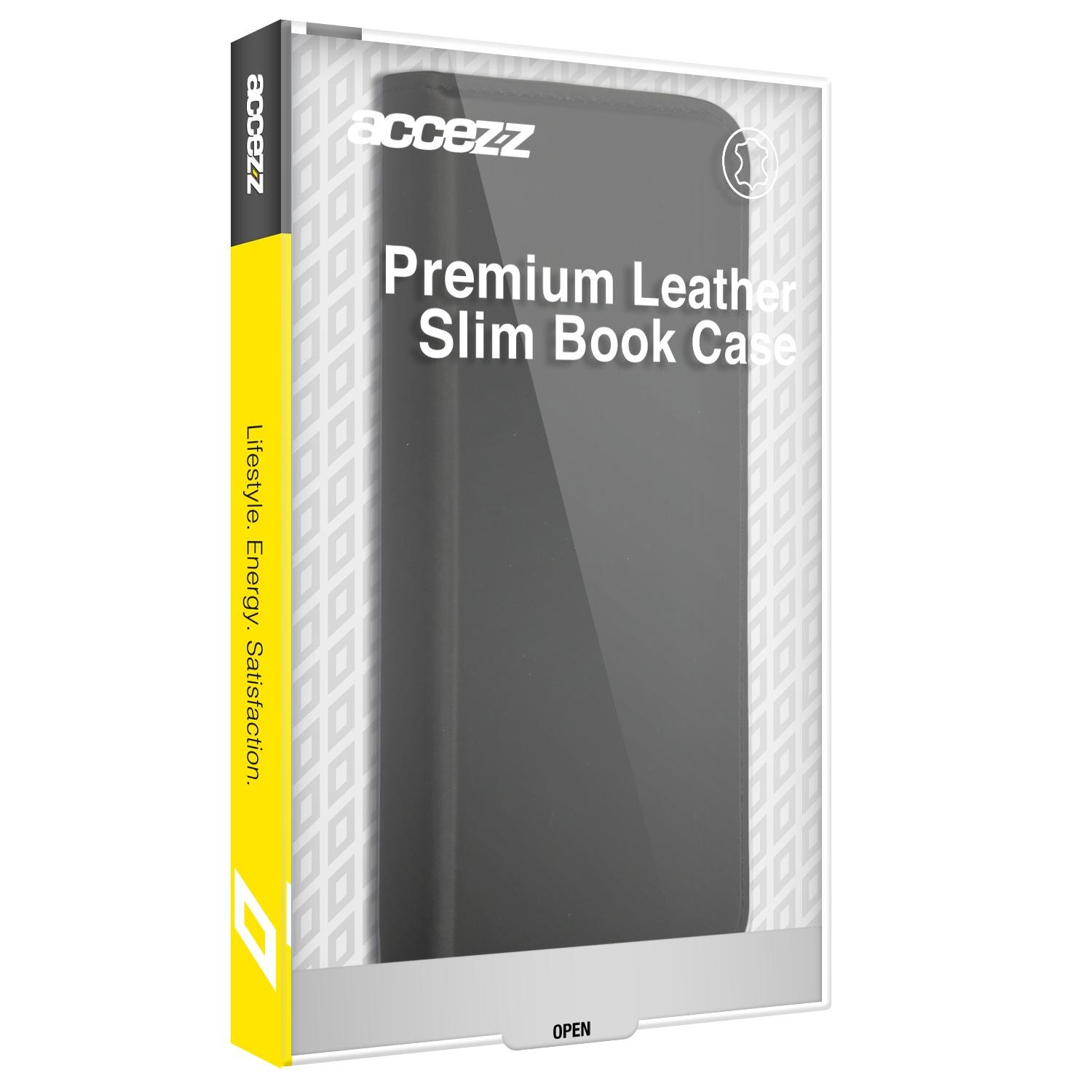 Accezz Premium Leather Slim Book Case voor Apple iPhone 13 Telefoonhoesje Zwart