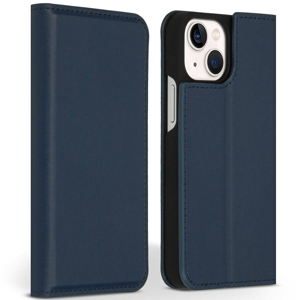 Accezz Premium Leather Slim Book Case iPhone 13 Mini hoesje - Donkerblauw