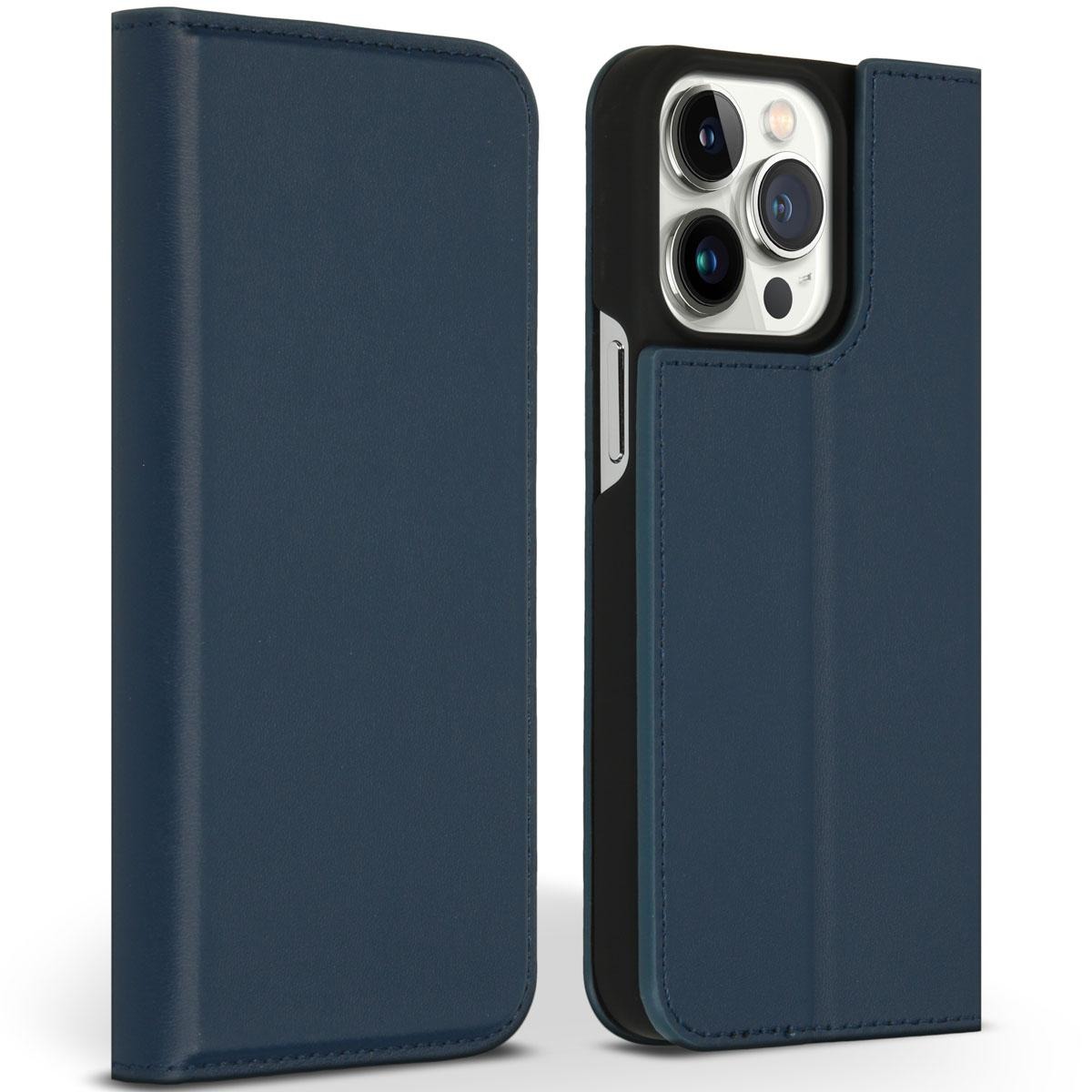 Accezz Premium Leather Slim Book Case iPhone 13 Pro hoesje - Donkerblauw